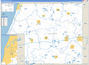 Van Buren County Wall Map Basic Style